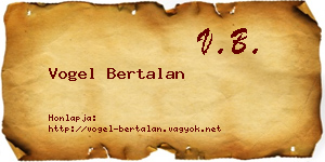 Vogel Bertalan névjegykártya
